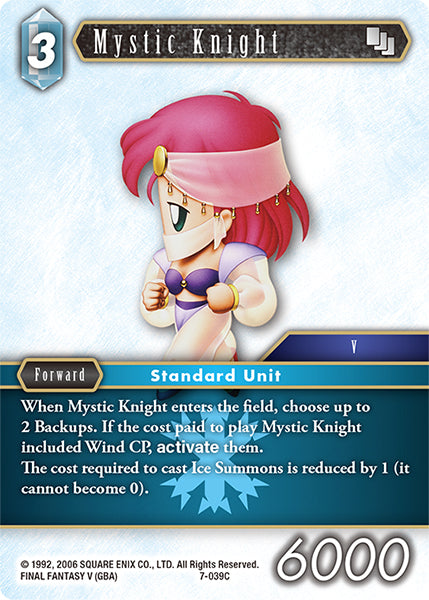 (039) Final Fantasy TCG Opus VII Single: Mystic Knight (7-039) Common