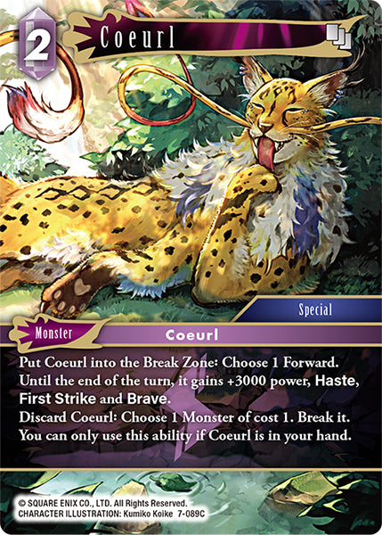 (089) Final Fantasy TCG Opus VII Single: Coeurl (7-089) Holo Common