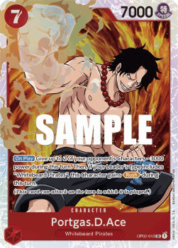 (013) One Piece TCG OP02: Paramount War Single: Portgas.D.Ace (OP02-013) (V.1) Super Rare
