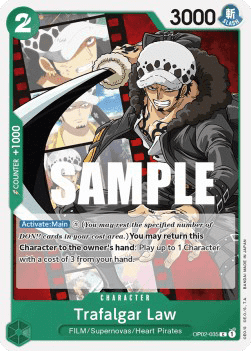 (035) One Piece TCG OP02: Paramount War Single: Trafalgar Law (OP02-035) Common
