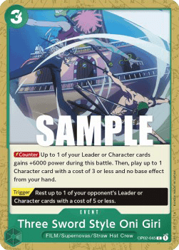 (045) One Piece TCG OP02: Paramount War Single: Three Sword Style Oni Giri (OP02-045) Common