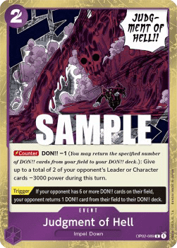 (089) One Piece TCG OP02: Paramount War Single: Judgment of Hell (OP02-089) Rare