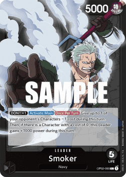 (093) One Piece TCG OP02: Paramount War Single: Smoker (OP02-093) (V.1) Leader