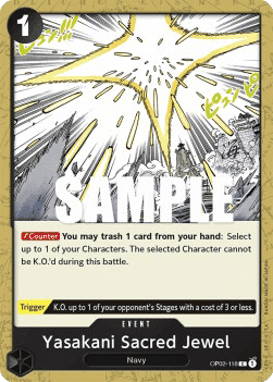 (118) One Piece TCG OP02: Paramount War Single: Yasakani Sacred Jewel (OP02-118) Common
