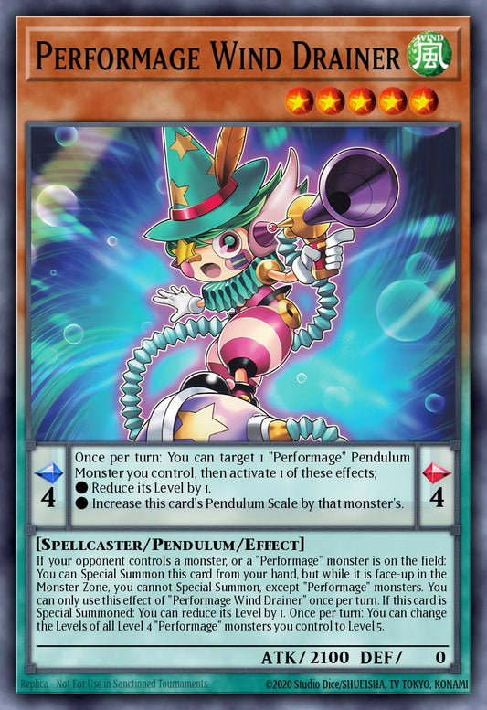 (051) YuGiOh TCG MZTM: Maze of the Master Single: Performage Wind Drainer  Rare