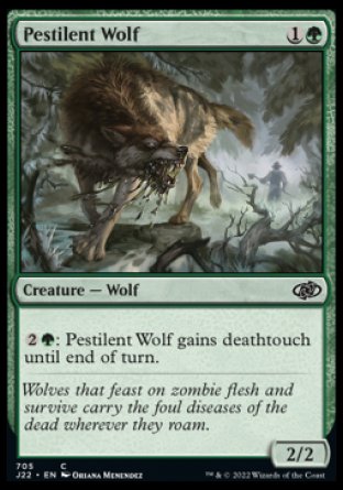 (705) Magic The Gathering Jumpstart 2022 Single: Pestilent Wolf Common