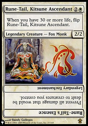 (027) Magic The Gathering The List Single: Rune-Tail, Kitsune Ascendant Rare