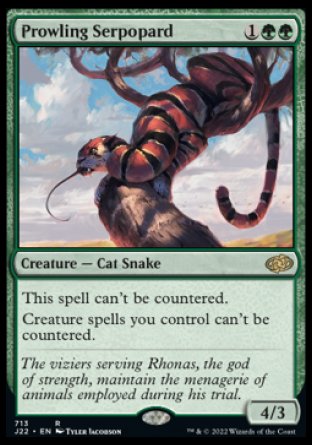 (713) Magic The Gathering Jumpstart 2022 Single: Prowling Serpopard Rare