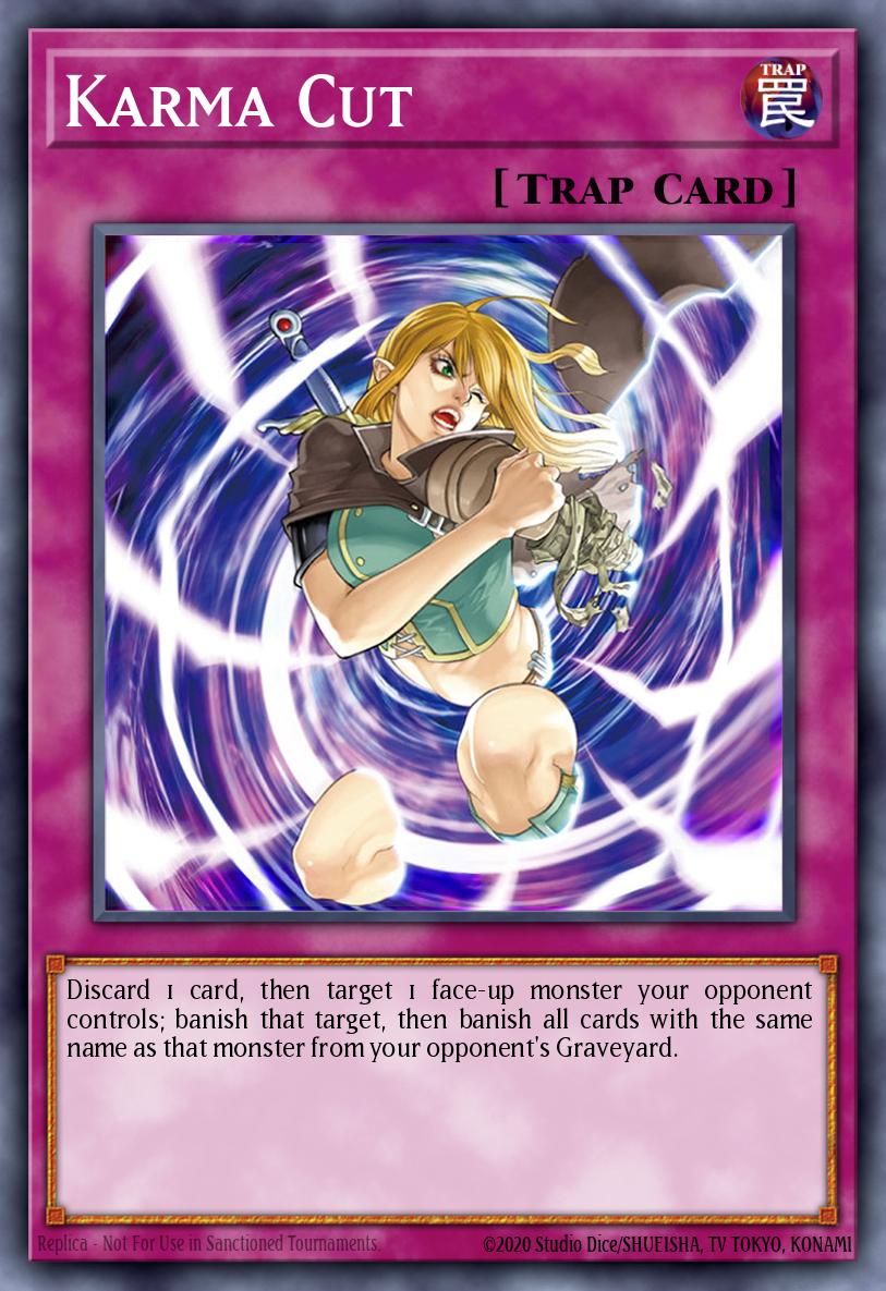 (128) YuGiOh TCG RA04: Quarter Century Stampede Single: Karma Cut (V.1 - Platinum Secret Rare) Platinum Secret Rare