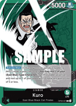 (021) One Piece TCG OP03: Pillars of Strength Single: Kuro (OP03-021) (V.1) Leader