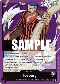 (058) One Piece TCG OP03: Pillars of Strength Single: Iceburg (OP03-058) (V.1) Leader