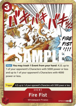 (018) One Piece TCG OP03: Pillars of Strength Single: Fire Fist (OP03-018) (V.1) Rare