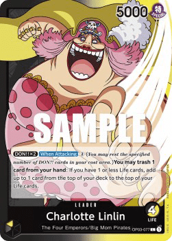 (077) One Piece TCG OP03: Pillars of Strength Single: Charlotte Linlin (OP03-077) (V.1) Leader