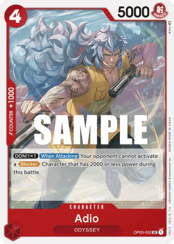 (002) One Piece TCG OP03: Pillars of Strength Single: Adio (OP03-002) Uncommon