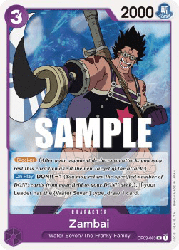 (063) One Piece TCG OP03: Pillars of Strength Single: Zambai (OP03-063) Uncommon