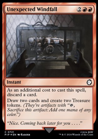 (721) Magic The Gathering Universes Beyond: Fallout: Extras Single: Unexpected Windfall Holo Common