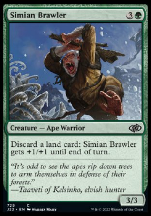(729) Magic The Gathering Jumpstart 2022 Single: Simian Brawler Common