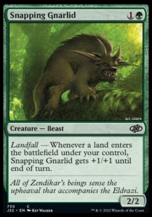 (730) Magic The Gathering Jumpstart 2022 Single: Snapping Gnarlid Common