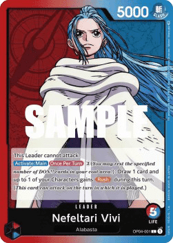 (001) One Piece TCG OP04: Kingdoms of Intrigue Single: Nefeltari Vivi (OP04-001) (V.1) Leader