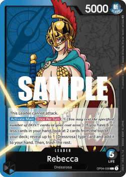 (039) One Piece TCG OP04: Kingdoms of Intrigue Single: Rebecca (OP04-039) (V.1) Leader