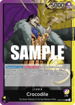 (058) One Piece TCG OP04: Kingdoms of Intrigue Single: Crocodile (OP04-058) (V.1) Leader