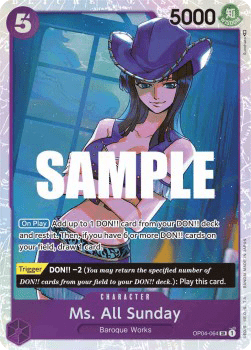 (064) One Piece TCG OP04: Kingdoms of Intrigue Single: Ms. All Sunday (OP04-064) (V.1) Super Rare