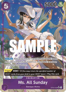 (064) One Piece TCG OP04: Kingdoms of Intrigue Single: Ms. All Sunday (OP04-064) (V.2) Alternate Art