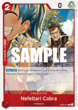 (012) One Piece TCG OP04: Kingdoms of Intrigue Single: Nefeltari Cobra (OP04-012) Common