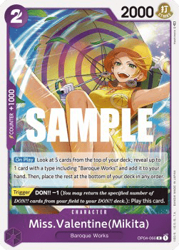 (066) One Piece TCG OP04: Kingdoms of Intrigue Single: Miss.Valentine(Mikita) (OP04-066) Rare