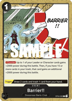 (095) One Piece TCG OP04: Kingdoms of Intrigue Single: Barrier!! (OP04-095) Common