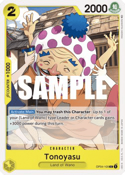 (109) One Piece TCG OP04: Kingdoms of Intrigue Single: Tonoyasu (OP04-109) Common