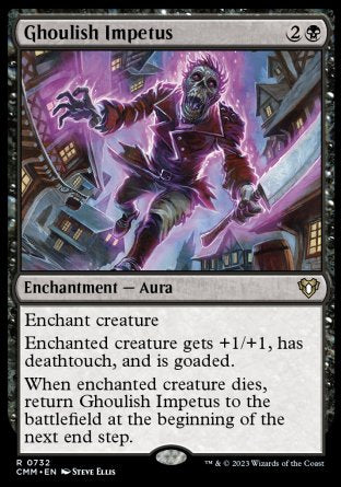 (732) Magic The Gathering Commander Masters: Extras Single: Ghoulish Impetus (V.1) Holo Rare