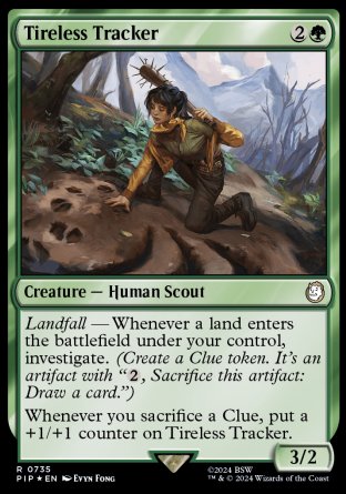 (735) Magic The Gathering Universes Beyond: Fallout: Extras Single: Tireless Tracker (V.2) Holo Rare