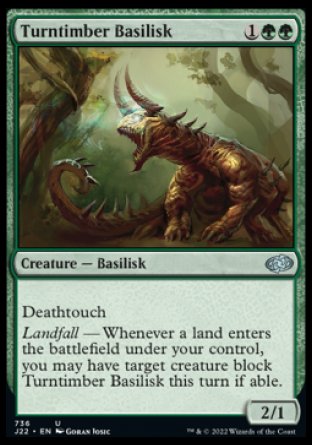 (736) Magic The Gathering Jumpstart 2022 Single: Turntimber Basilisk Uncommon
