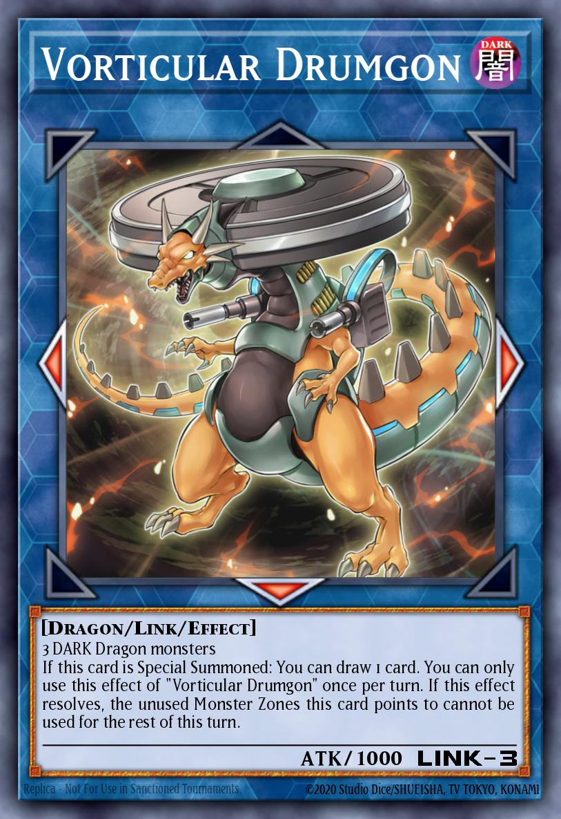 (104) YuGiOh TCG MP19: 2019 Gold Sarcophagus Tin Mega Pack Single: Vorticular Drumgon Common