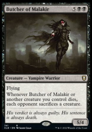 (741) Magic The Gathering Commander Legends: Battle for Baldur's Gate: Extras Single: Butcher of Malakir Rare