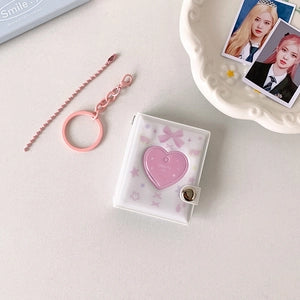 Mini Photo Album: Hollow Heart Shape: White