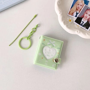 Mini Photo Album: Hollow Heart Shape: Green
