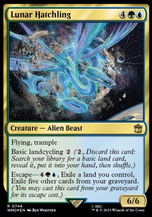 (746) Magic The Gathering Universes Beyond: Doctor Who: Extras Single: Lunar Hatchling (V.2) Holo Rare