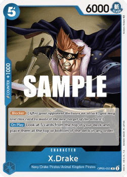 (055) One Piece TCG OP05: Awakening of the New Era Single: X.Drake (OP05-055) (V.1) Rare