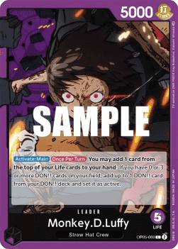 (060) One Piece TCG OP05: Awakening of the New Era Single: Monkey.D.Luffy (OP05-060) (V.1) Leader