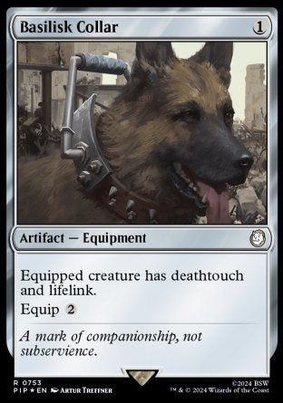 (753) Magic The Gathering Universes Beyond: Fallout: Extras Single: Basilisk Collar (V.2) Holo Rare
