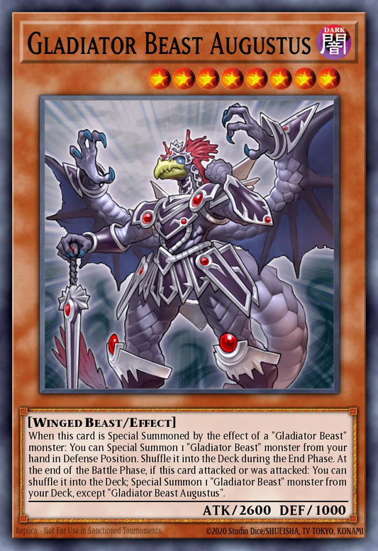 (030) YuGiOh TCG PRIO: Primal Origin Single: Gladiator Beast Augustus  Rare