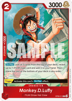 (013) One Piece TCG OP06: Wings of the Captain Single: Monkey.D.Luffy (OP06-013) (V.1) Rare