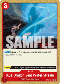 (019) One Piece TCG OP06: Wings of the Captain Single: Blue Dragon Seal Water Stream (OP06-019) Uncommon