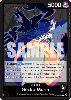 (080) One Piece TCG OP06: Wings of the Captain Single: Gecko Moria (OP06-080) (V.1) Leader