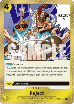 (116) One Piece TCG OP06: Wings of the Captain Single: Reject (OP06-116) Rare