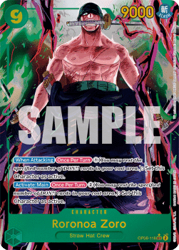 (118) One Piece TCG OP06: Wings of the Captain Single: Roronoa Zoro (OP06-118) (V.2) Alternate Art