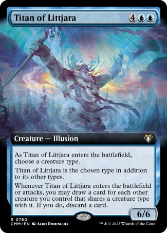 (760) Magic The Gathering Commander Masters: Extras Single: Titan of Littjara (V.2) Holo Rare