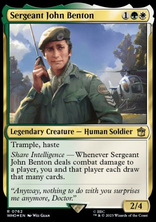 (762) Magic The Gathering Universes Beyond: Doctor Who: Extras Single: Sergeant John Benton (V.2) Rare